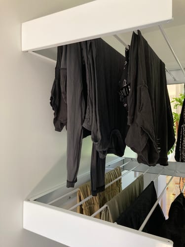 Customer photo review of Wall Mounted Drying Rack - Foldable Indoor and Outdoor Drying Rack