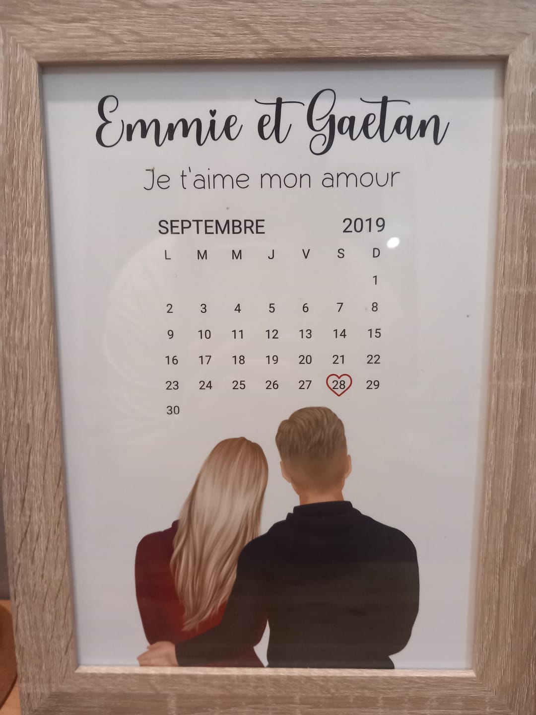 Customer photo review of Affiche Personnalisée - Couple Calendrier