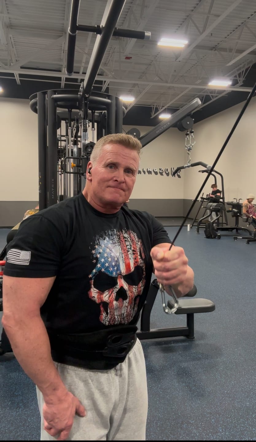 Customer photo review of USA Flag Skull T-Shirt
