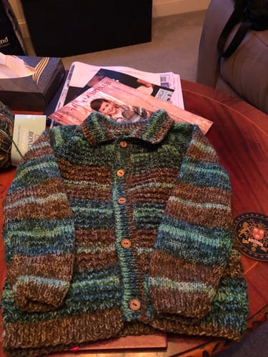 Customer photo review of Child Mystery Knitting Box