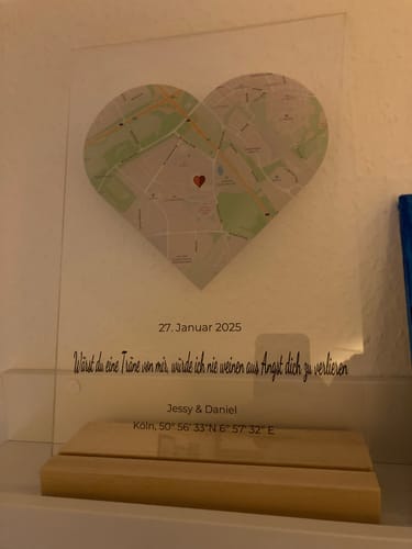 Kundenbewertung mit Foto zu "Unser Ereignis" - Personalisierte Acryltafel