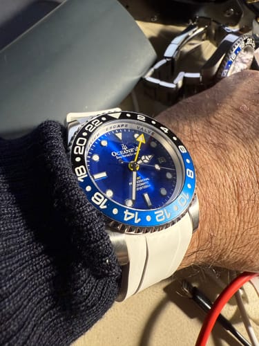Customer photo review of Oceaneva Men's GMT Automatic Deep Marine Explorer 1250M Pro Diver Blue Dial Watch