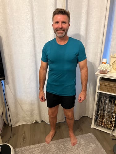 Customer photo review of Essential Bamboo T-Shirt - Teal