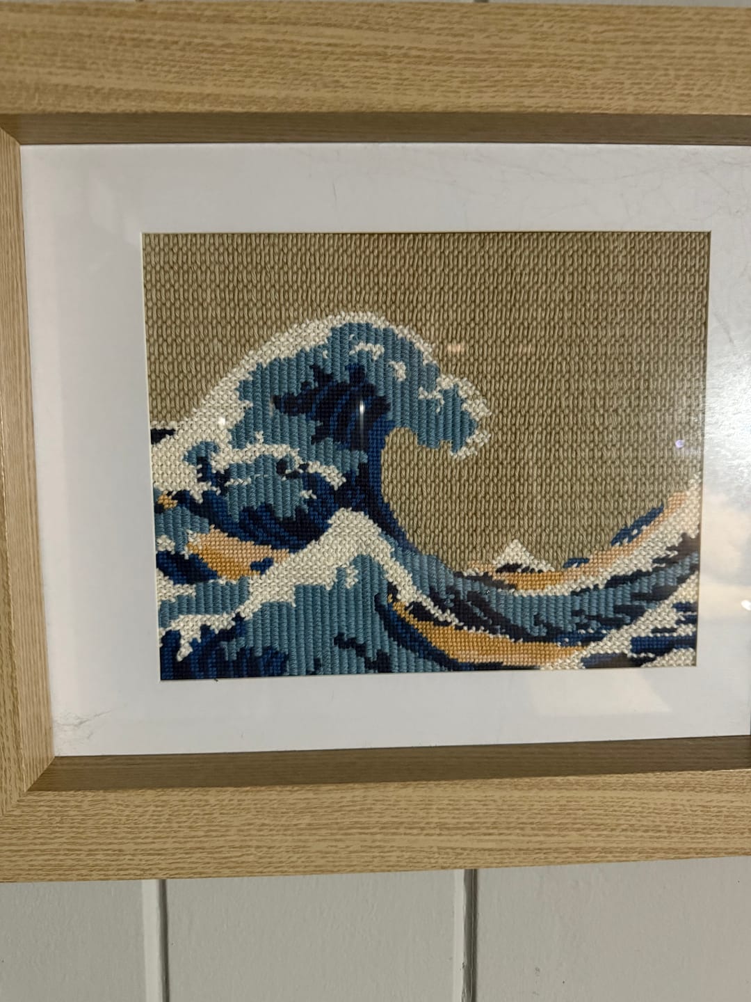 Customer photo review of The Great Wave Needlepoint Kit