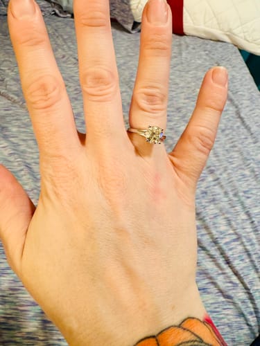 Customer photo review of 2ct Moissanite Ring in 10k White Gold