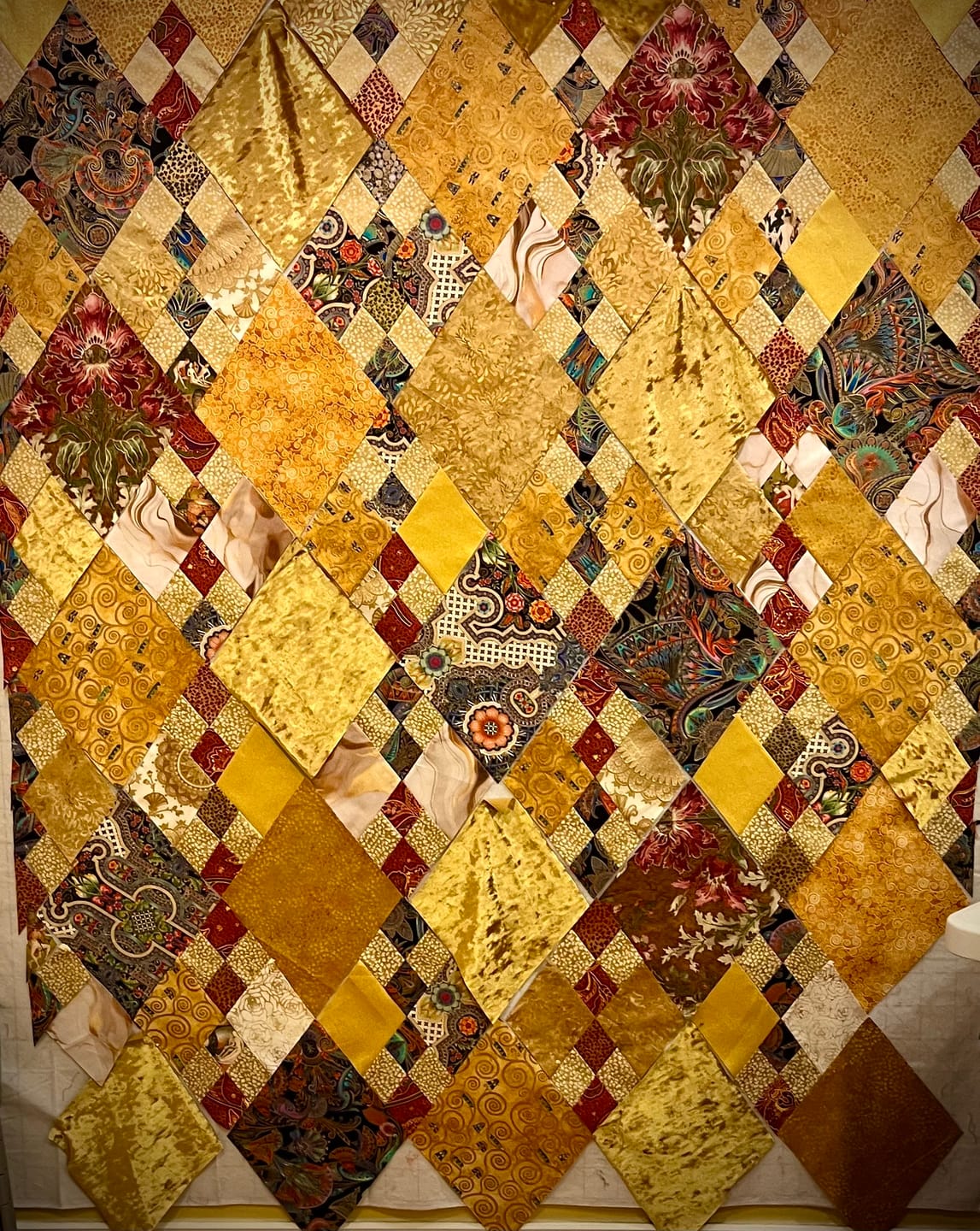 Customer photo review of Gold Stretch Crushed Velvet