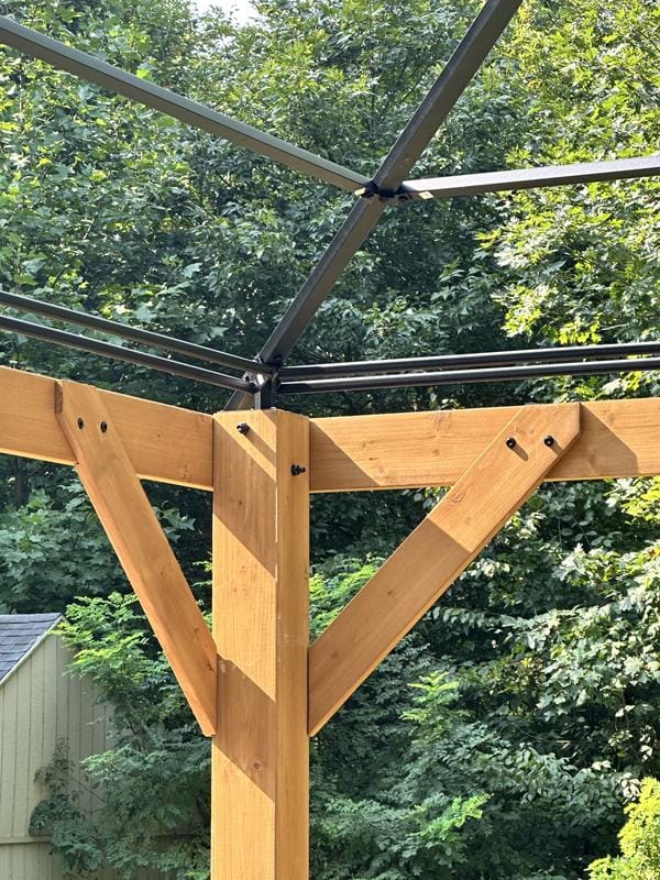 Customer photo review of Zedernholz Gazebo PAPS - 336cm x 336cm