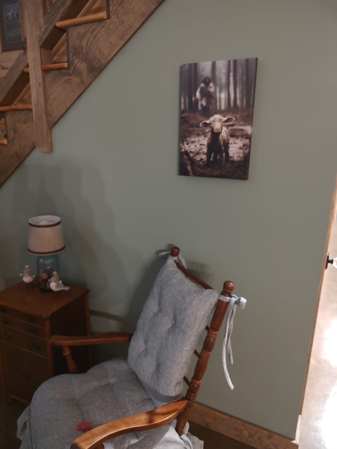 Customer photo review of Jesus Lamb of God, Jesus Running After Lamb, Wall Art Canvas