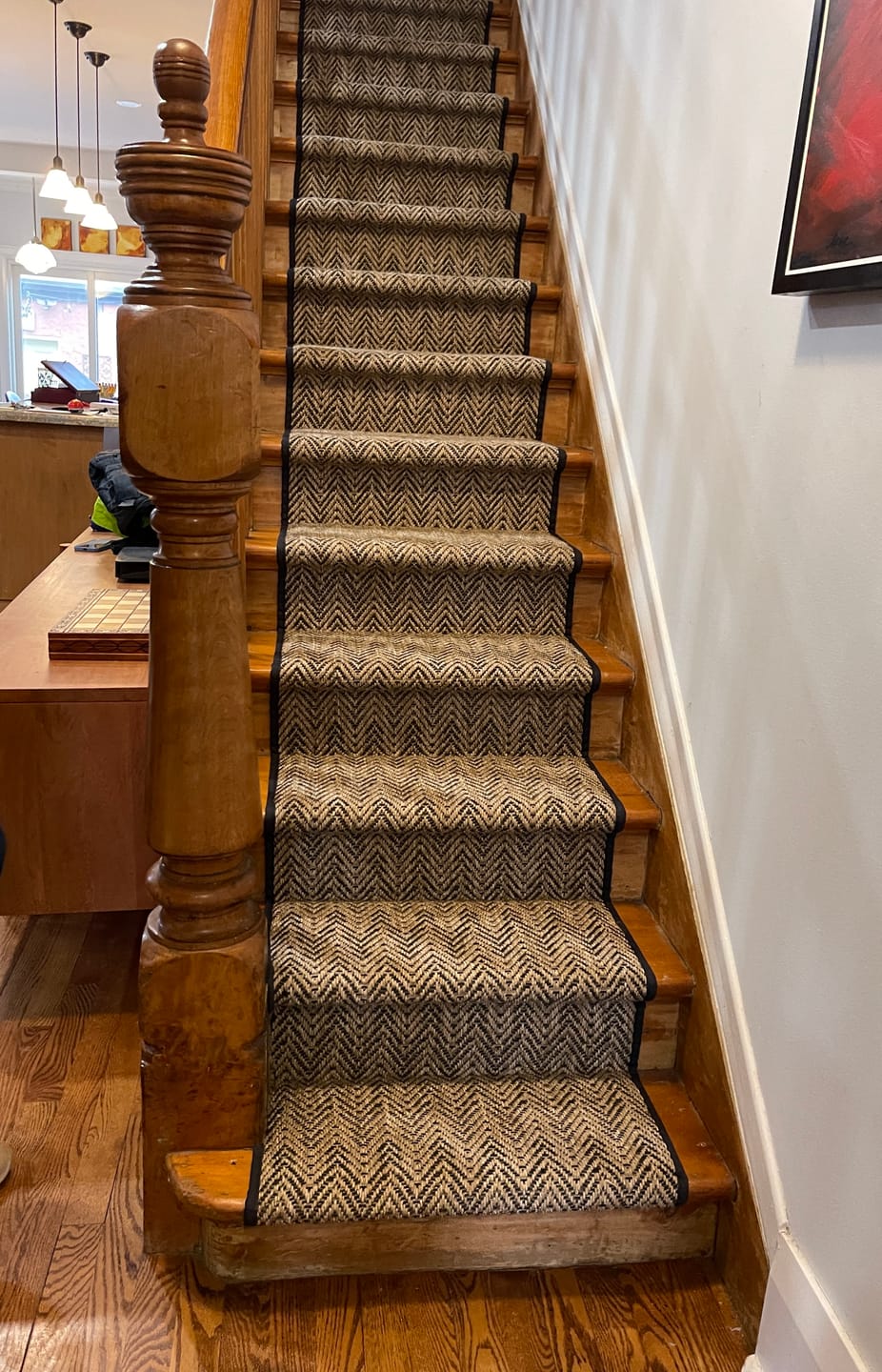 Customer photo review of Sisal herringbone Stair Runner / Hallway Runner