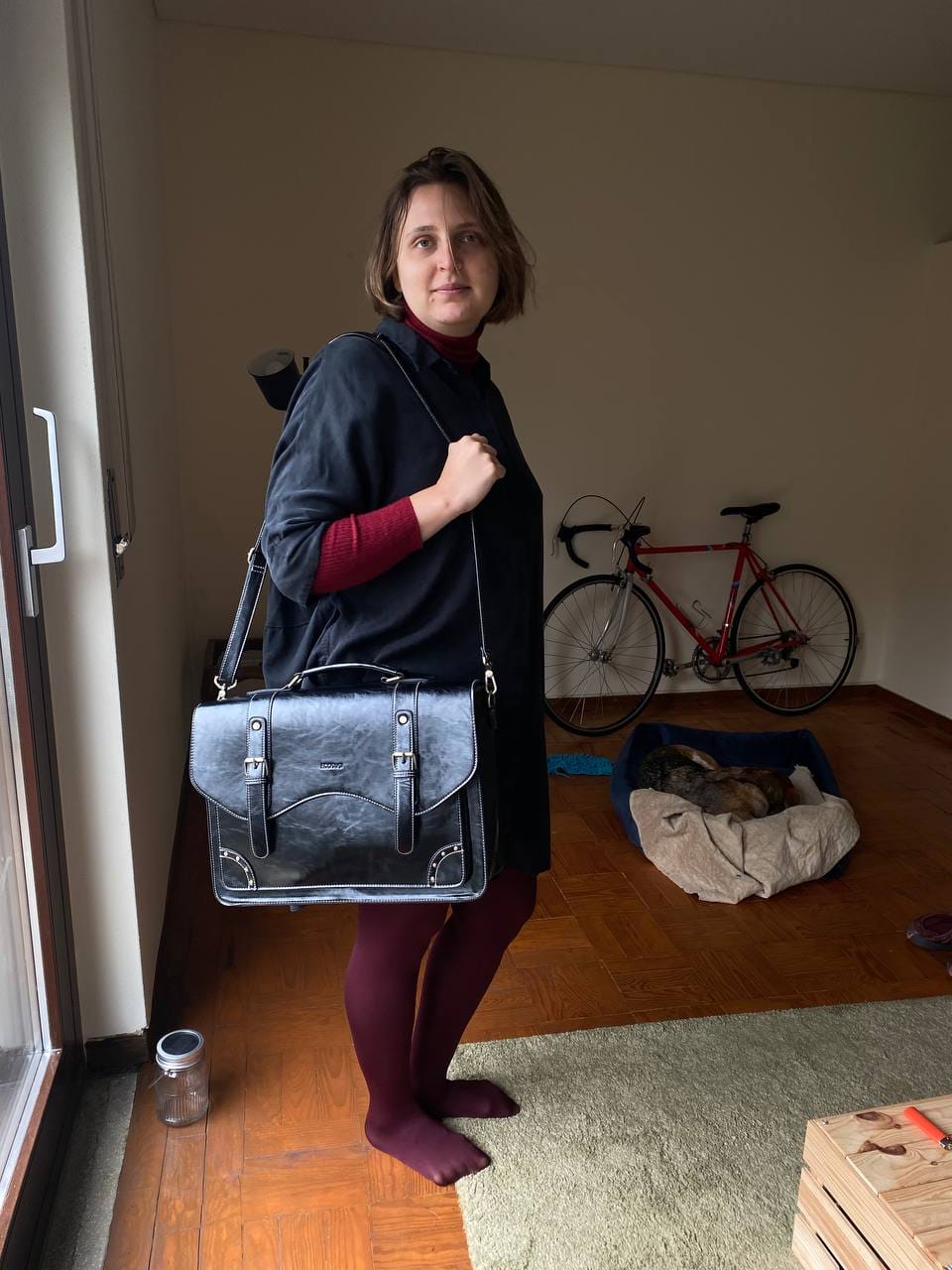 Customer photo review of Wilder Vintage Rivet 15.6-Inch Briefcase