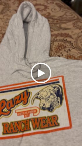 Customer video review of Lazy J Ranch Retro Ranchwear Hoodie - Ash Grey