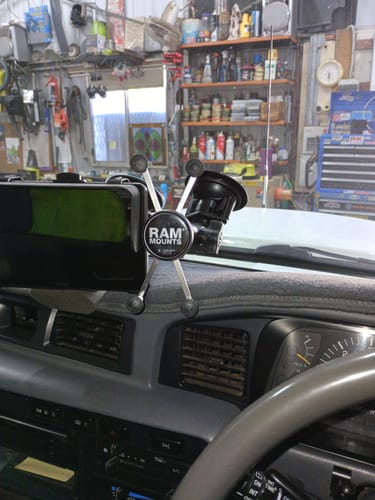 Customer photo review of RAM Twist-Lock Suction Cup Mount with Universal X-Grip Phone/Phablet Cradle (RAM-B-166-UN10U)