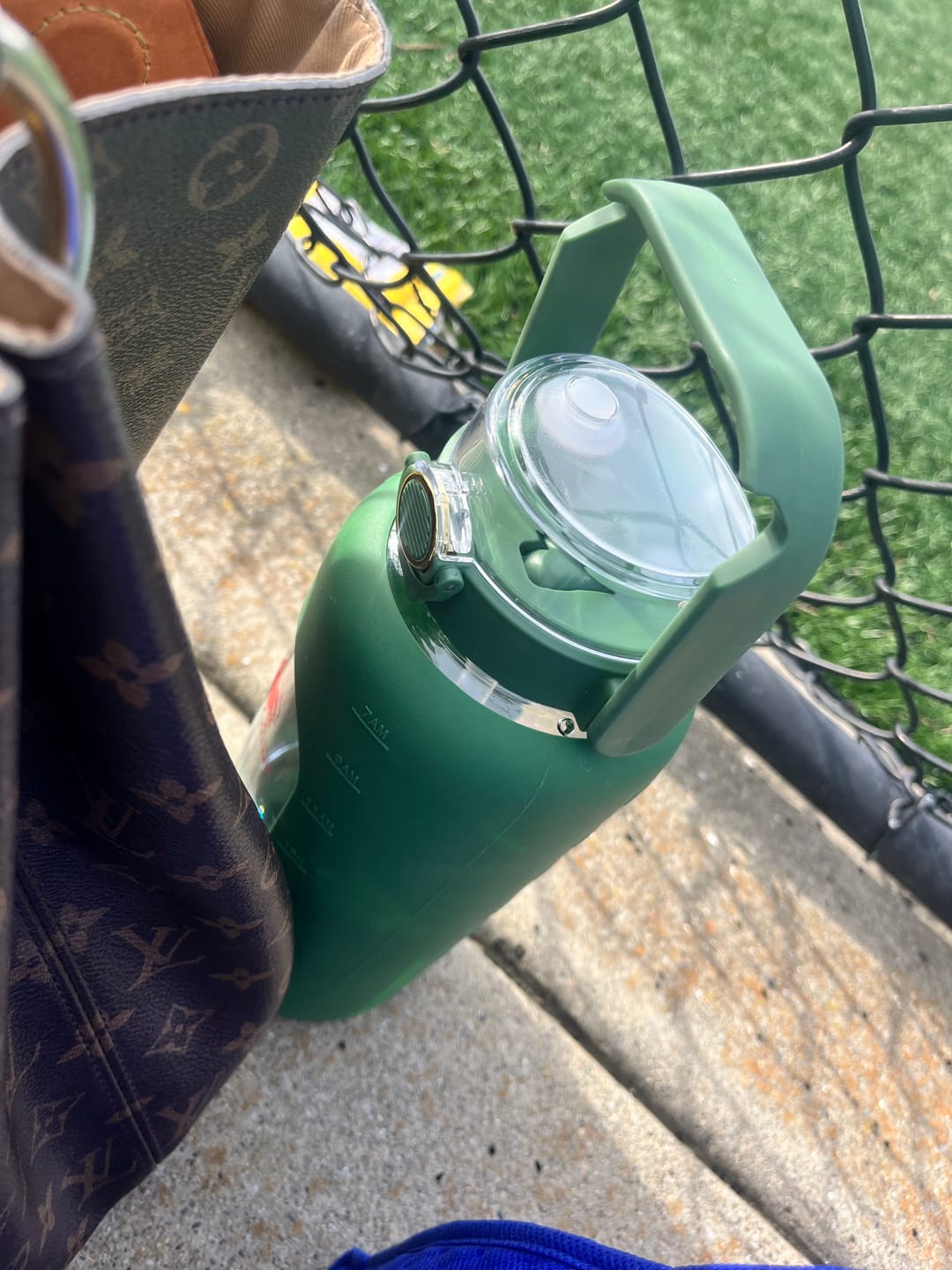 Customer photo review of MIGHTY VESSEL™ SHATTER-RESISTANT GLASS WATER BOTTLE | 64 OZ