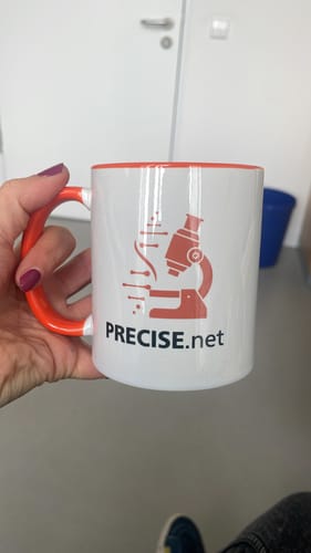 Customer photo review of TassenExpress - Becher Keramik Tasse mit Logo bedruckt 325ml Firmenlogo