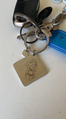 Customer photo review of Soulmate Custom Engraved Photo Keychain