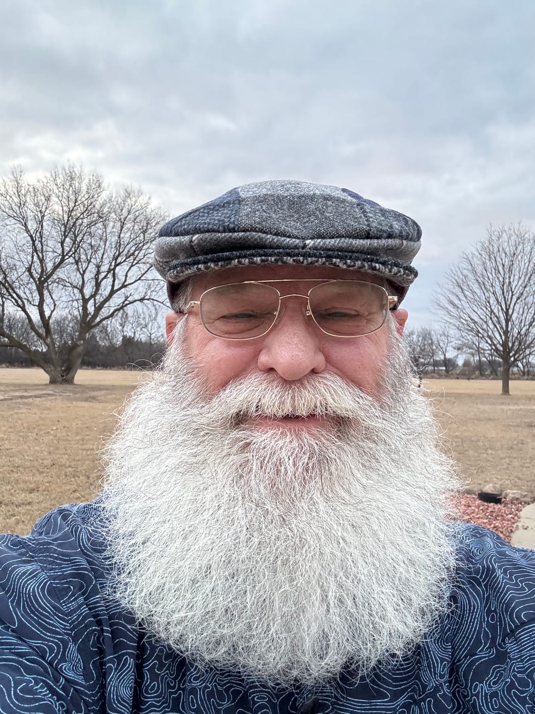 Customer photo review of Vintage Cap Patchwork Grey/Blue Tweed