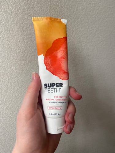 Customer photo review of Prebiotic Mineral Toothpaste with Hydroxyapatite - Strawberry