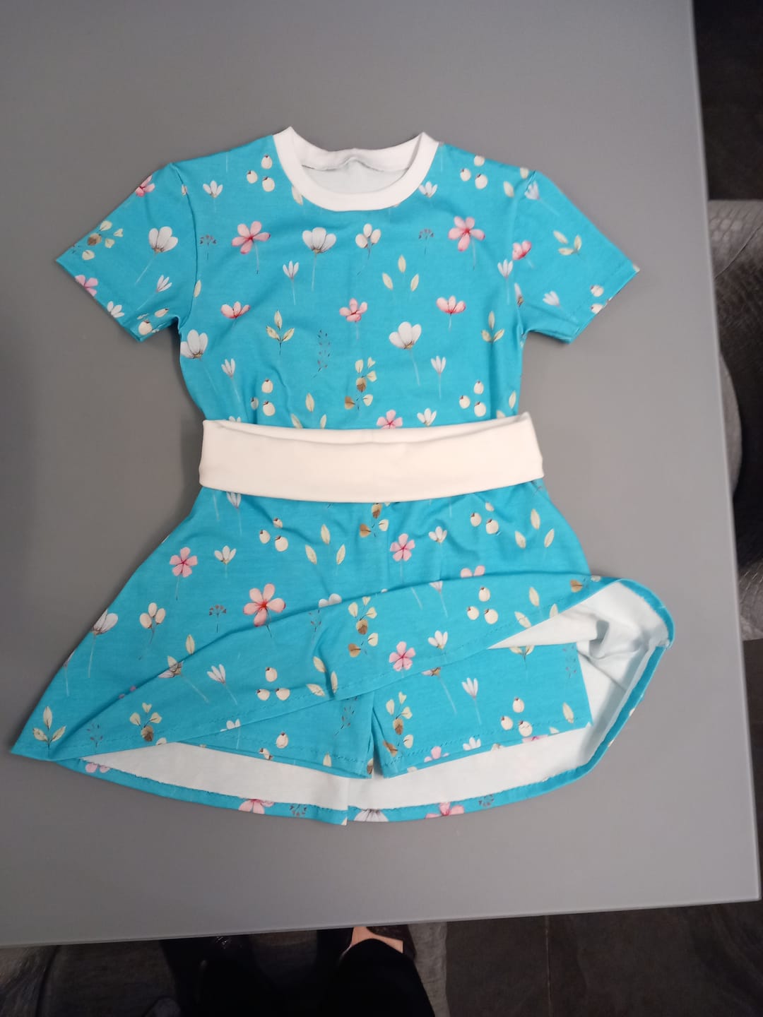 Customer photo review of Scattered Flowers Cotton Jersey Fabric