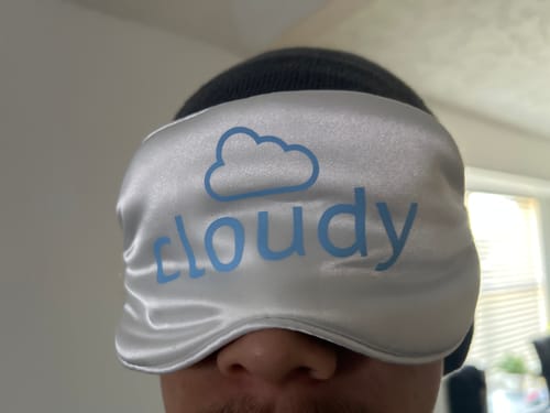 Customer photo review of Silky Sleep Mask