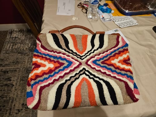 Customer photo review of The Soho tan Tufted Tote