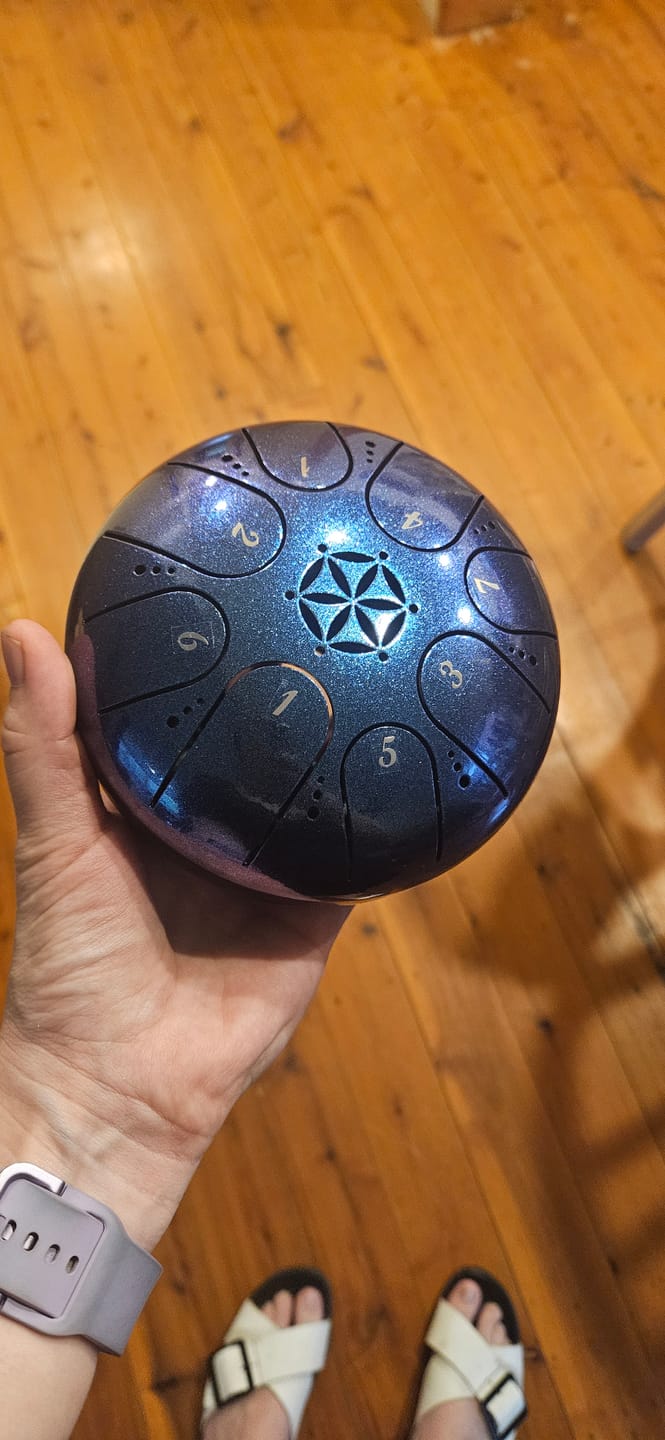 Customer photo review of Hluru Tongue Drum Premium 5" 8-Note C Major w/bag