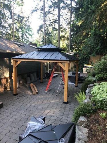 Customer photo review of Zedernholz Gazebo PAPS - 336cm x 336cm