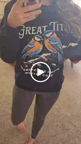 Customer video review of Great Tits Winter Cold Sweatshirt