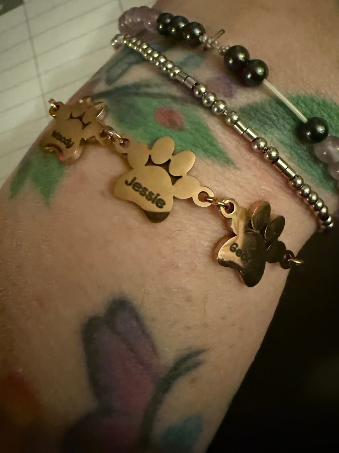 Customer photo review of Personalized Friendly Paw Name Bracelet