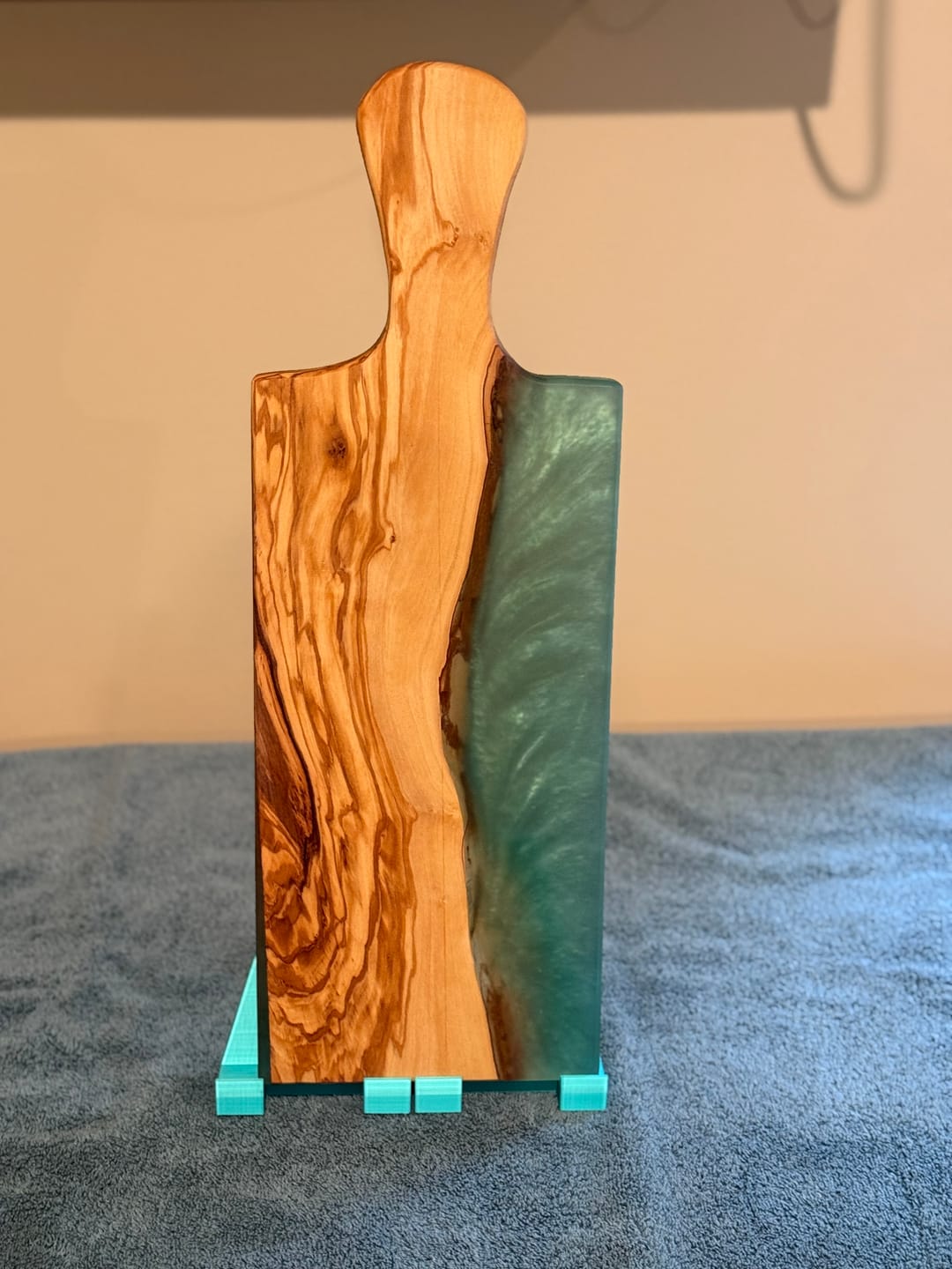 Customer photo review of 20x7x1" Cheese Board Paddle Handle Silicone Mold - Small Serving Board Mold