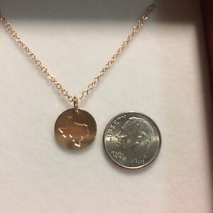 Customer photo review of Personalized State Disc Pendant Necklace