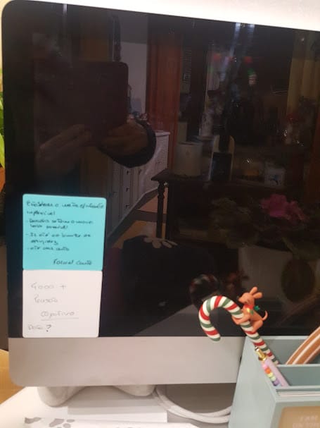 Customer photo review of Colored Reusable Sticky Notes