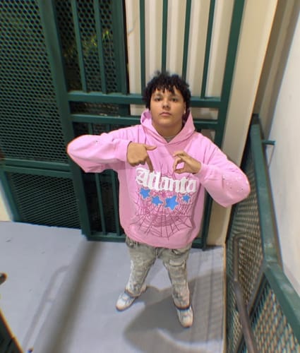 Customer photo review of Sp5der Pink Atlanta Hoodie