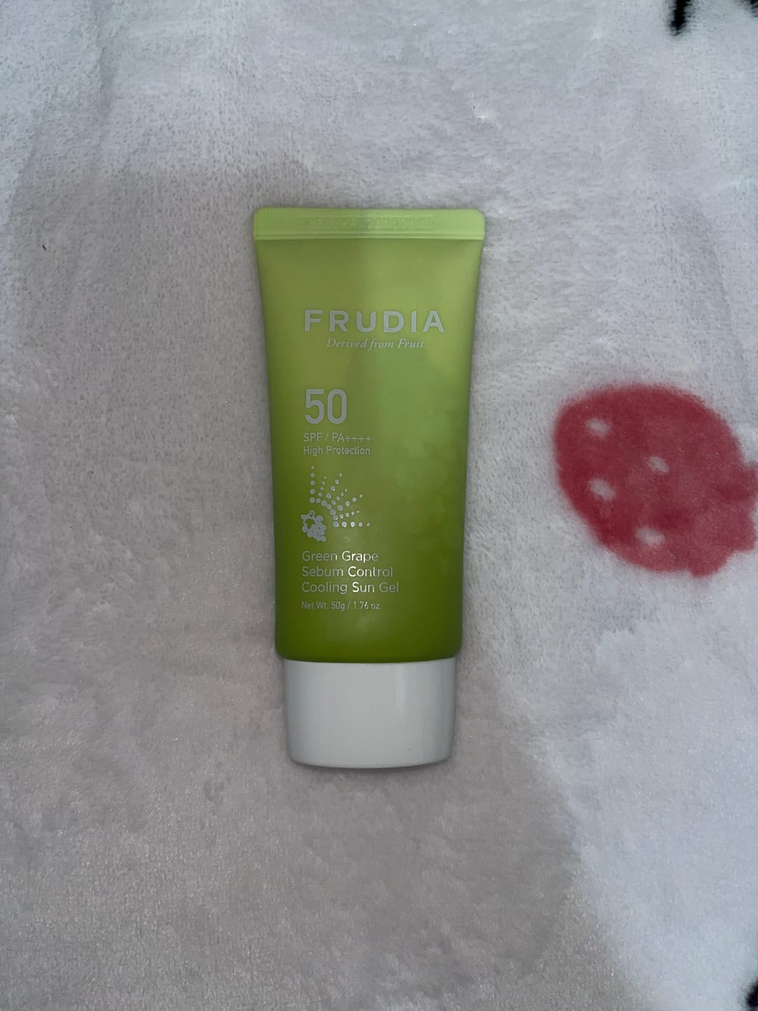 Customer photo review of Frudia Green Grape Sebum Control Sun Gel SPF50+/ PA++++