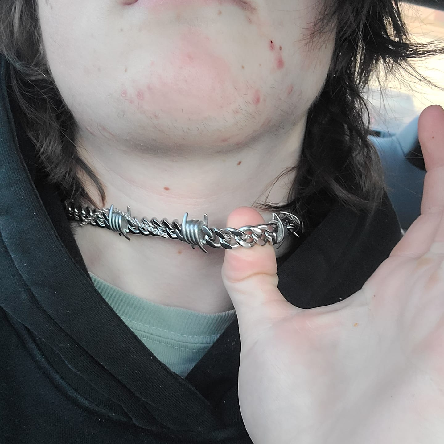 Customer photo review of The Barbed Wire Cuban Chain - Silver RG1006