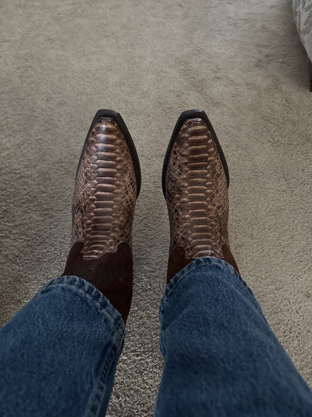 Customer photo review of Men's Exotic & Lamb Western Boots