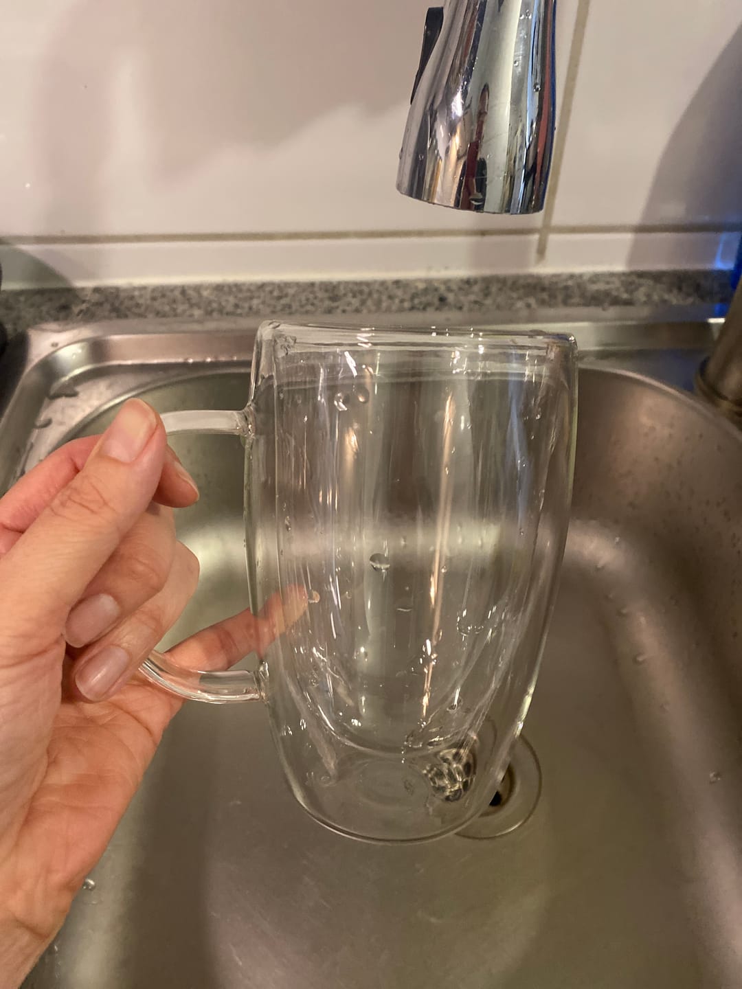 Customer photo review of Mug Taza De Café 16oz 470ml Doble Pared Vidrio Vaso Termico