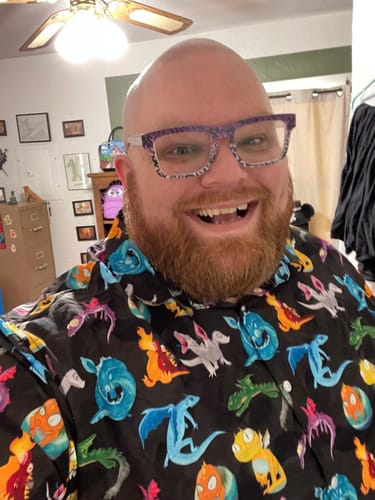 Customer photo review of Cute Baby Dragons Button Up Shirt