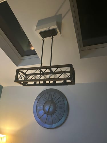 Customer photo review of Farmhouse Wooden Chandelier