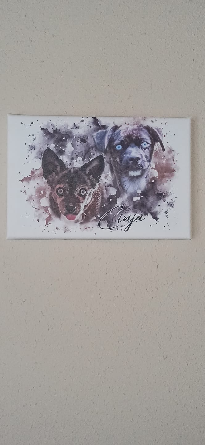 Customer photo review of Tierisches Wasserfarben Hunde Portrait