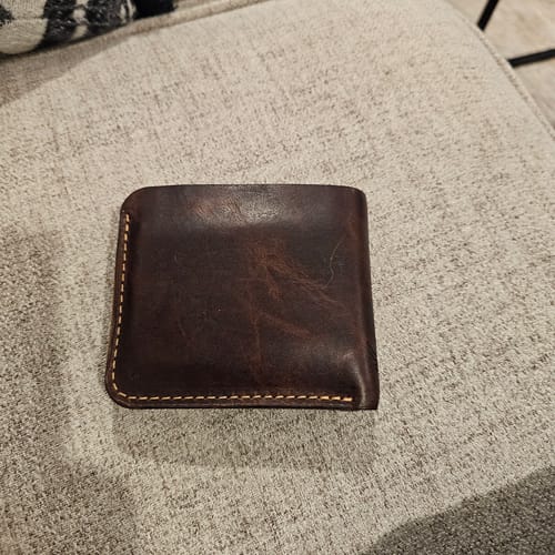 Customer photo review of Badge Bifold Wallet - Walnut Brown