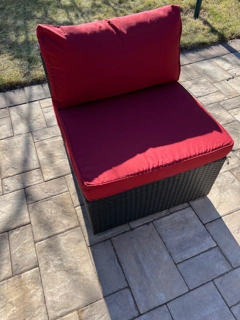 Customer photo review of Homrest Outdoor Replacement Cushions for  6-Seat Patio Conversation Set, Wine Red