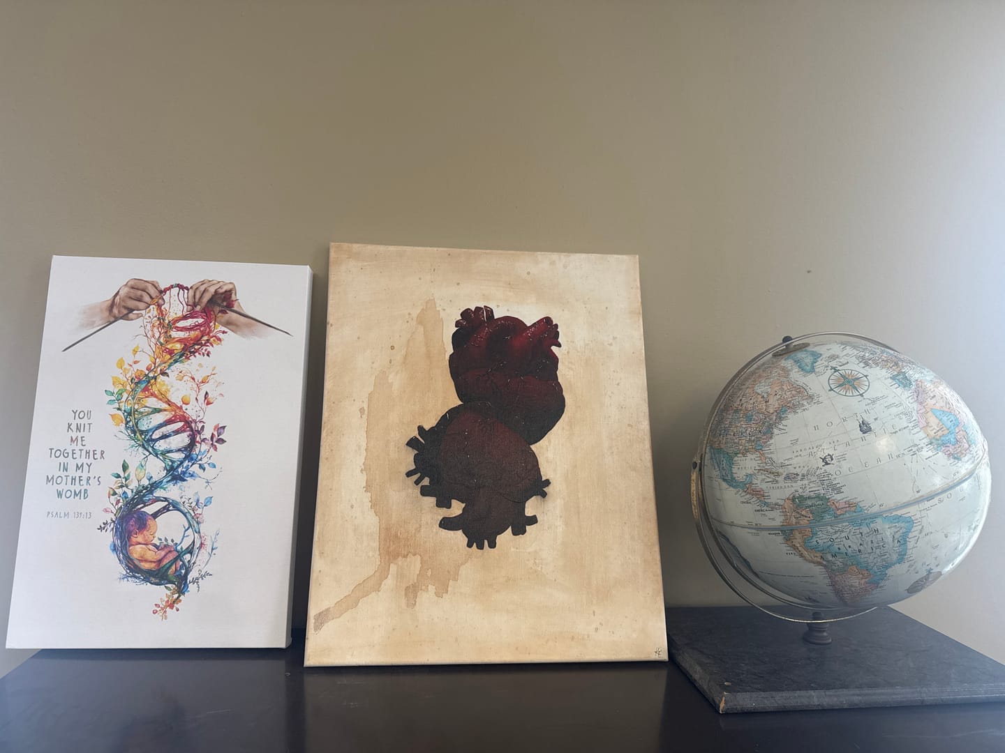 Customer photo review of You Knit Me Together In My Mother's Womb, Christian Artwork, Psalm 139:13 Wall Art Canvas