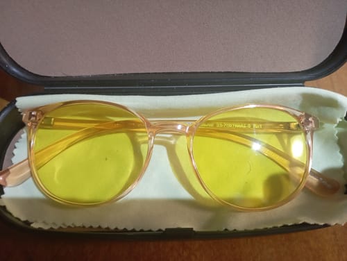 Customer photo review of blue blocker snub caramel 450nm
