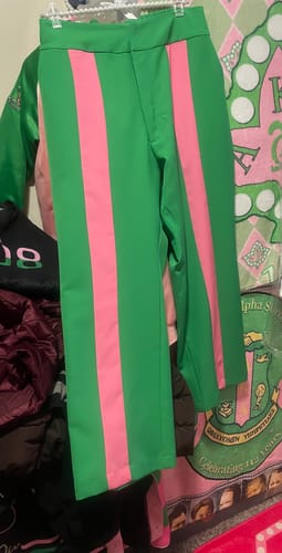 Customer photo review of AKA striped pants