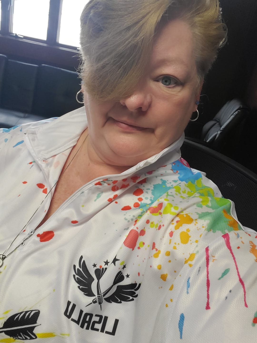 Customer photo review of Funny Dartboards Colorful Paint Aim Shoot Swear Repeat Darts Shirt For Men Custom Darts Team Jersey TDM1585