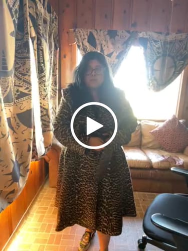 Customer video review of Starlet Swing Coat in Leopard Print - Vixen by Micheline Pitt