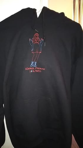 Customer photo review of Soulmate Custom Embroidered Photo Hoodie