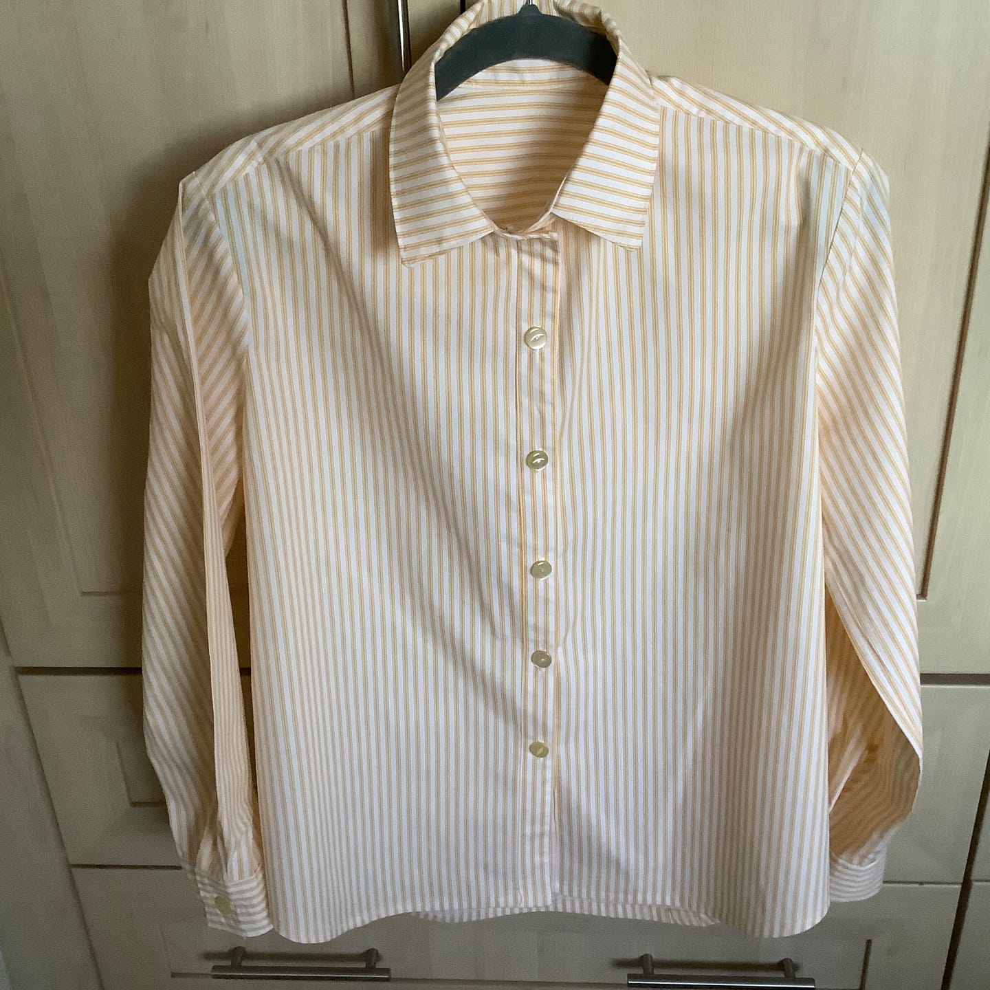 Customer photo review of Ticking Stripes Rose & Hubble Cotton Poplin Fabric