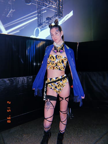 Customer photo review of Glitchy Emojis Scrunch Bikini Bottoms Set