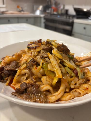 Customer photo review of [N1] Spicy Cumin Lamb Hand-Ripped Noodles Meal Kit (4 Servings)